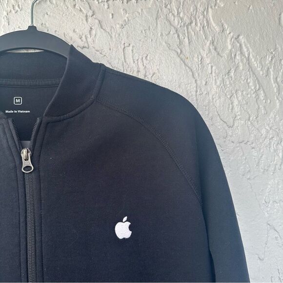 APPLE Jacket Men Medium Full Zip Store Employee Uniform Black Bomber - Picture 2 of 6